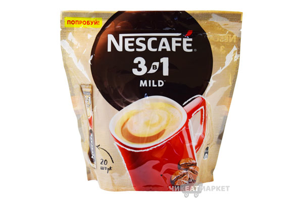 кофе Nescafe 3 в 1 Mild (мягкий) 20пак*20г 