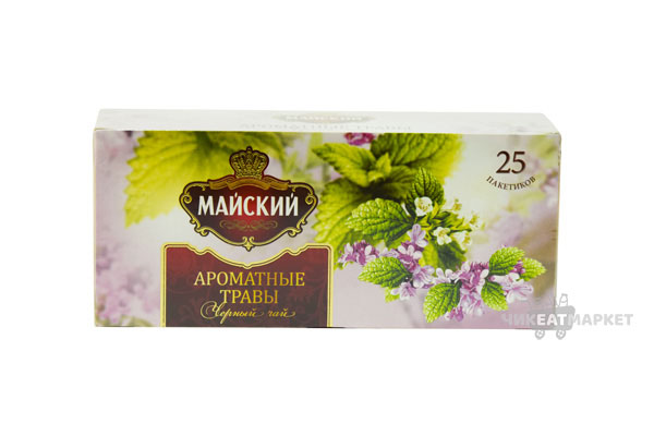 чай Майский Ароматные травы (черный/мята/мелисса) 25пак*1.5г