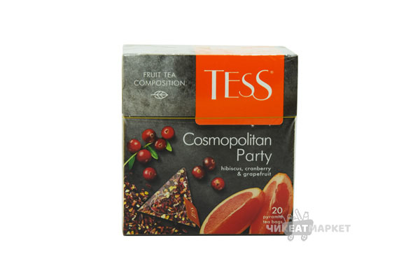 чай в пирамидках Tess Cosmopolitan Party (гибискус/клюква) 20пак*1.8г