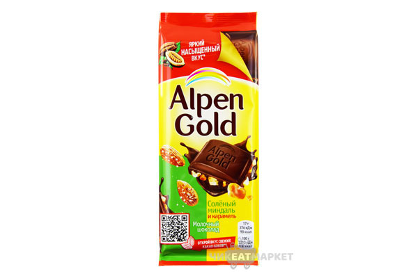 шоколад  Alpen Gold карамель и миндаль 85г