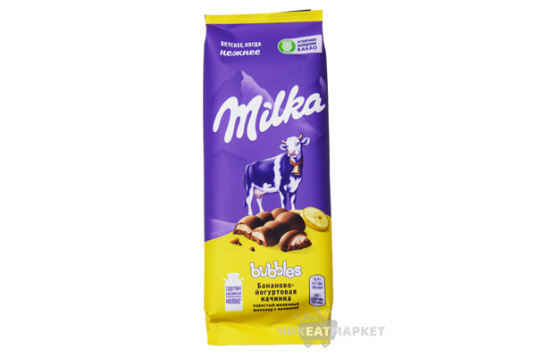 шоколад Milka Bubbles с бананом 97г