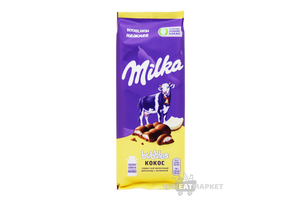 шоколад Milka Bubbles с кокосом 92г