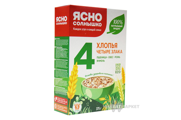 хлопья Ясно солнышко 4 Злака 375г