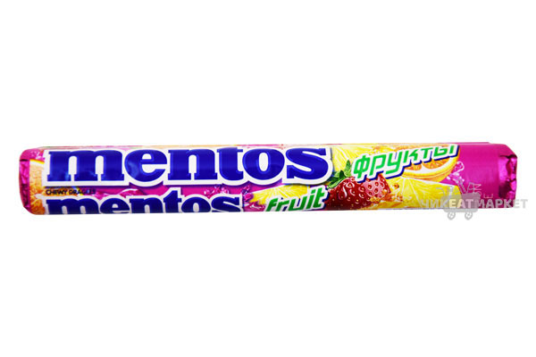 жевательное драже Mentos фрукты 37г