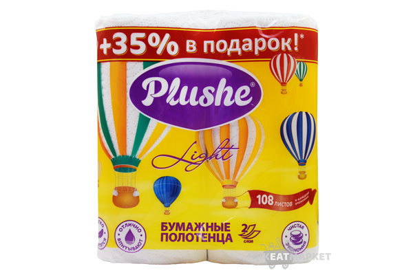 полотенце бумажное Plushe Light Белое 2рул.*10м*(2слоя)