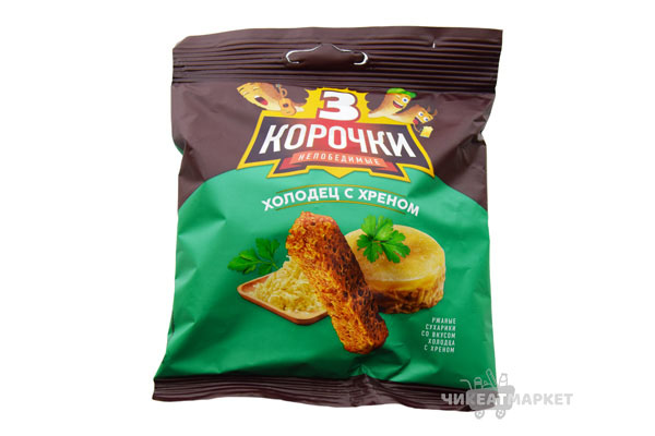 сухарики Три корочки холодец с хреном 40г