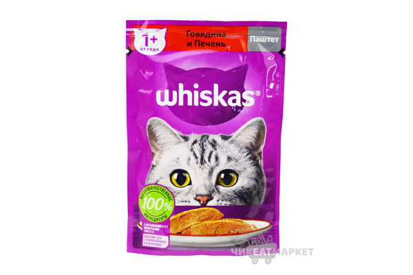 Whiskas паштет печень говядины 85г