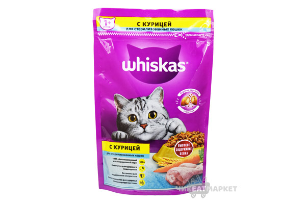 Whiskas корм для стерилизованных кошек с курицей 350г