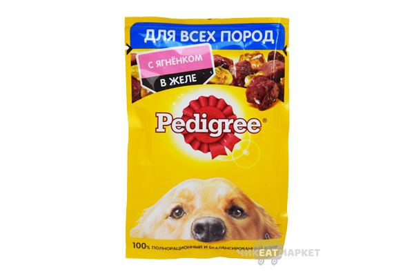 Pedigree для собак с ягненком в желе 85г