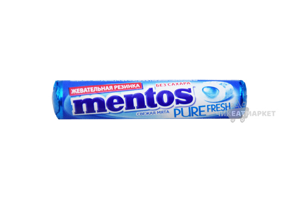 Mentos жевательная резинка Свежая мята 15.5г*24