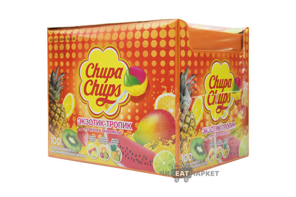 карамель Chupa Chups экзотик тропик (ассорти) 100шт*12г