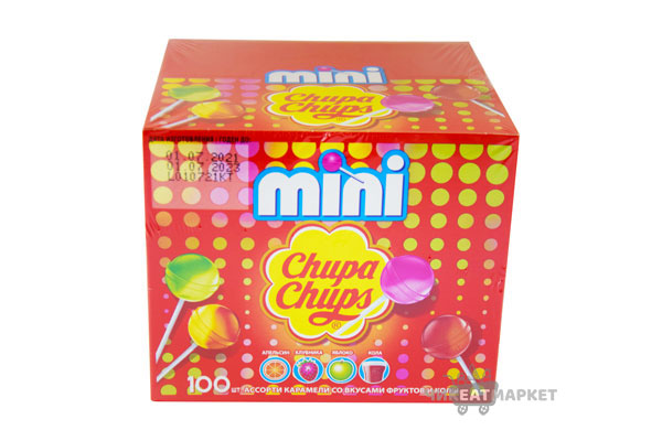 карамель Chupa Chups мини (ассорти) 100шт*6г